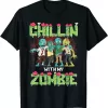 Chillin With My Zombies Friends Horror Halloween Boys Shirt