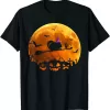 Chinchilla Witch Riding Broom Moon Halloween Rodent Animal Shirt