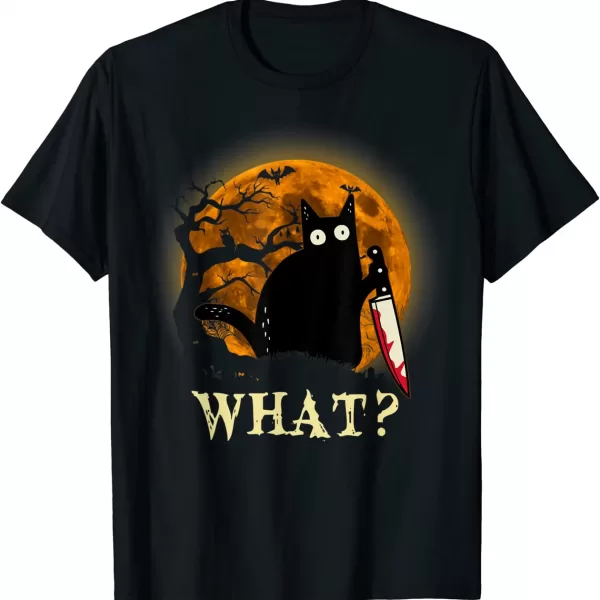 Halloween Black Cat What Shirt