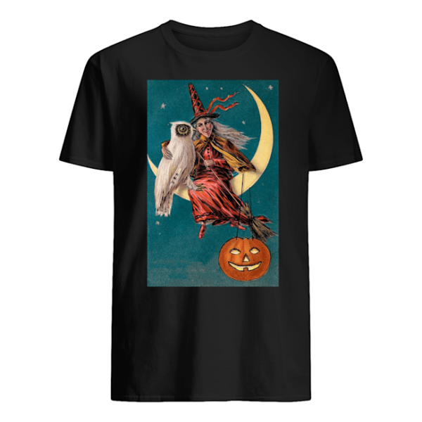 Halloween Owl Witch Pumpkin Moon Shirt