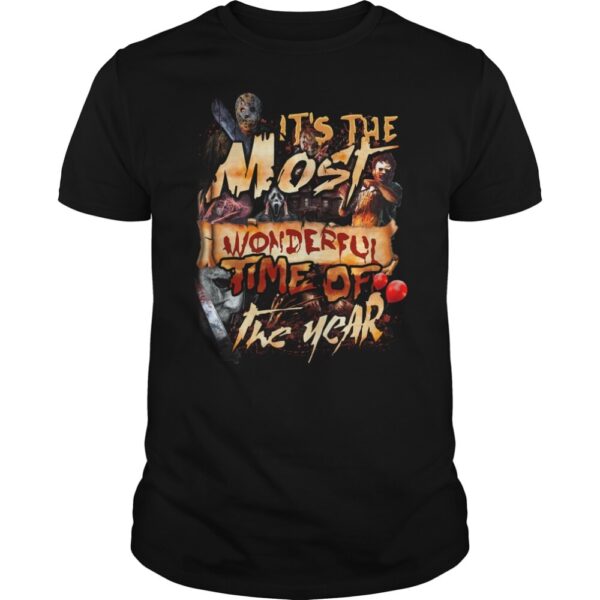 Horror Characters Halloween It's The Most Wonderful Time Of The Year Blood Shirt