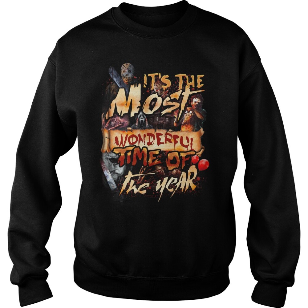 Horror Characters Halloween It'S The Most Wonderful Time Of The Year Blood Shirt2