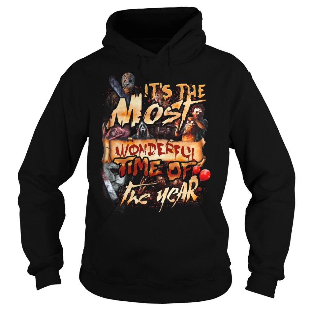 Horror Characters Halloween It'S The Most Wonderful Time Of The Year Blood Shirt3