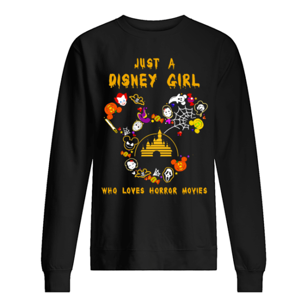 Just A Disney Girl Who Loves Horror Movies Halloween Shirt