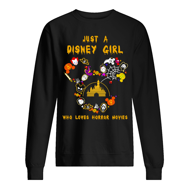 Just A Disney Girl Who Loves Horror Movies Halloween Shirt2