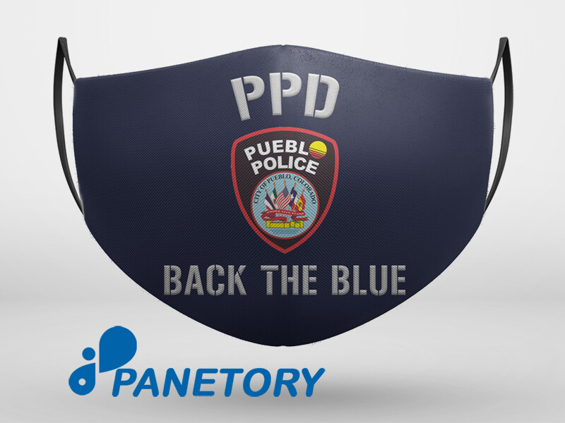 Pueblo Police Department Back The Blue Face Mask