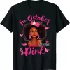 Black Woman Breast Cancer Awareness In October We Wear Pink Shirt