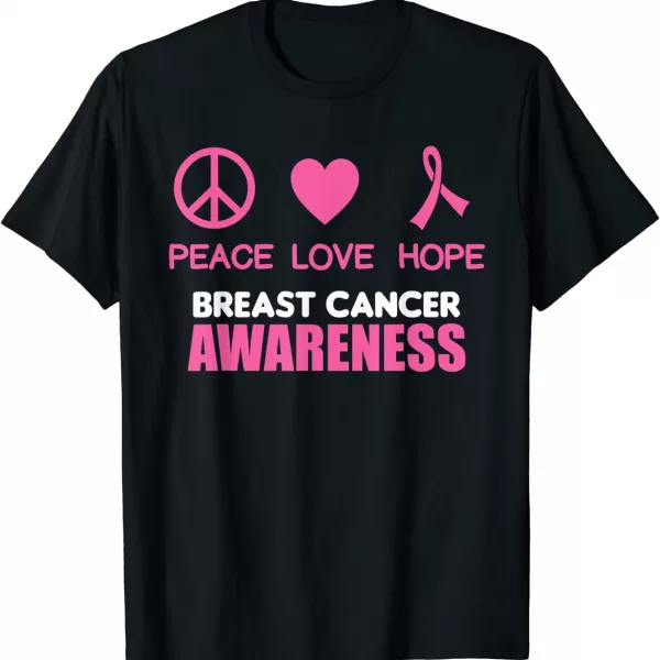 Breast Cancer Awareness Peace Love Hope Shirt