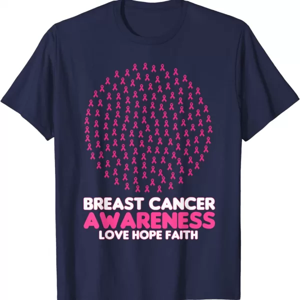 Breast Cancer Awareness Pink Ribbon Love Hope Faith Shirt