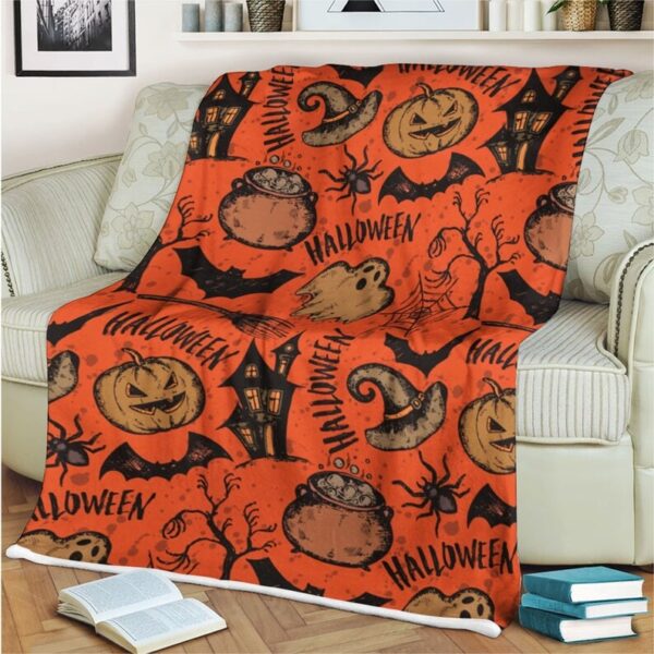 Halloween Orange Vintage Blanket