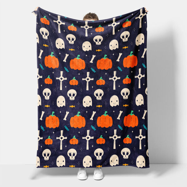 Halloween Skulls Pattern Fleece Blanket
