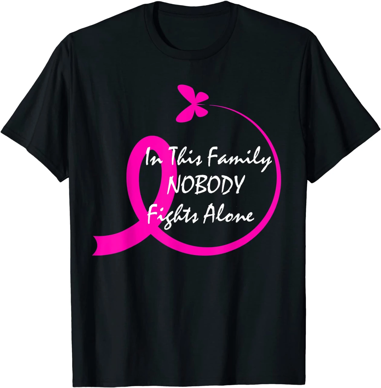 In This Family Nobody Fights Alone Breast Cancer Awareness Shirt