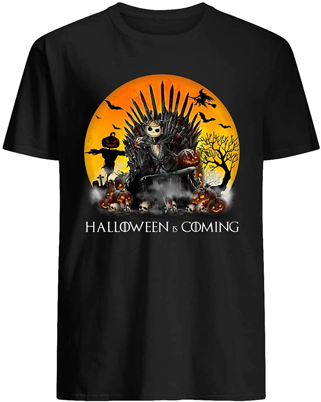 Jack Skellington King Pumpkin Halloween Is Coming Shirt