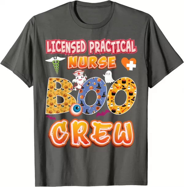 Licensed Practical Nurse Boo Crew Ghost Witch Halloween Shirt