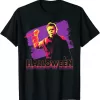 Michael Myers Neon Portrait Halloween Fictional Character Shirt
