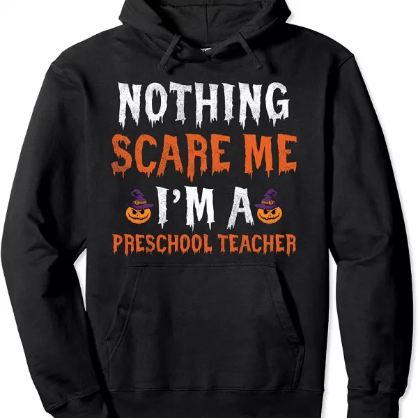 Nothing Scare Me I'm A Preschool Teacher Matching Halloween Shirt