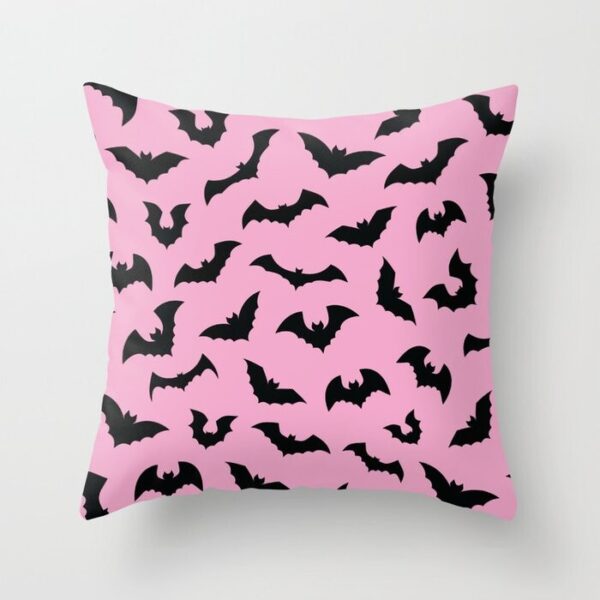Pastel Goth Pink Bats Spooky Pillow Covers And Insert