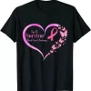 Pink Butterfly Heart I'M A Survivor Breast Cancer Awareness Shirt