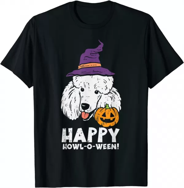 Poodle Witch Happy Howl O Ween Halloween Dog Shirt