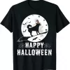 Siberian Husky Dog Witch Happy Halloween Funny Shirt