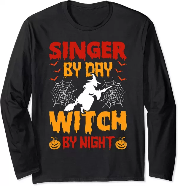 Singer By Day Witch By Night Halloween Shirt