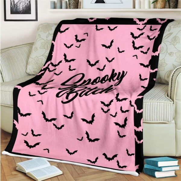 Spooky Bitch Pink Halloween Blanket