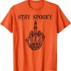Stay Spooky Skeleton Hand Halloween Skeleton Finger Shirt