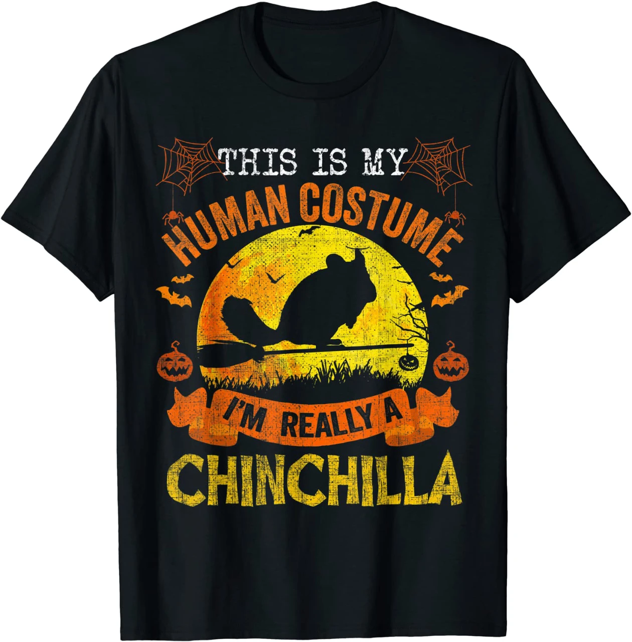This Is My Human Costume I'M Really A Chinchilla Halloween Rodent Animal Shirt