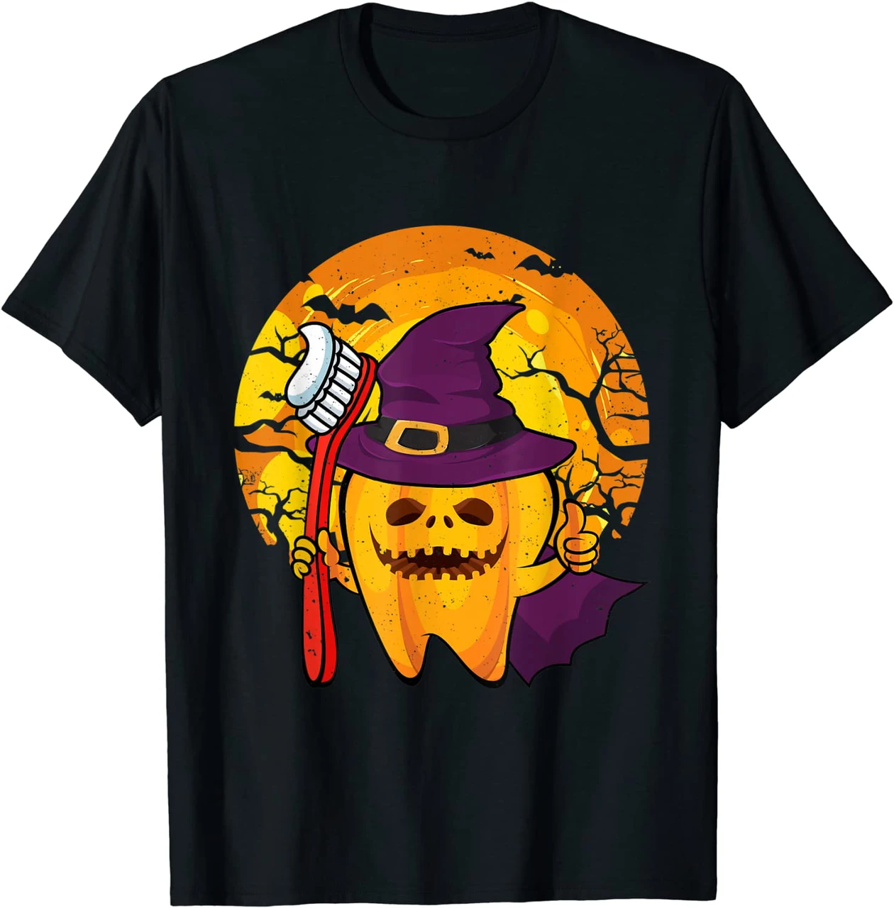 Tooth Dental Hygiene Dentist Witch Halloween Costume Shirt