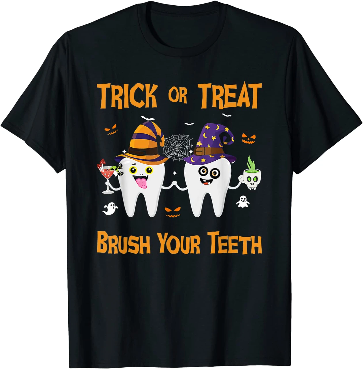 Trick Or Treat Brush Your Teeth Dentist Halloween Costume Shirt