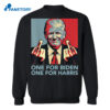 Trump Middle Finger One For Biden One For Harris Anti Biden Shirt 2