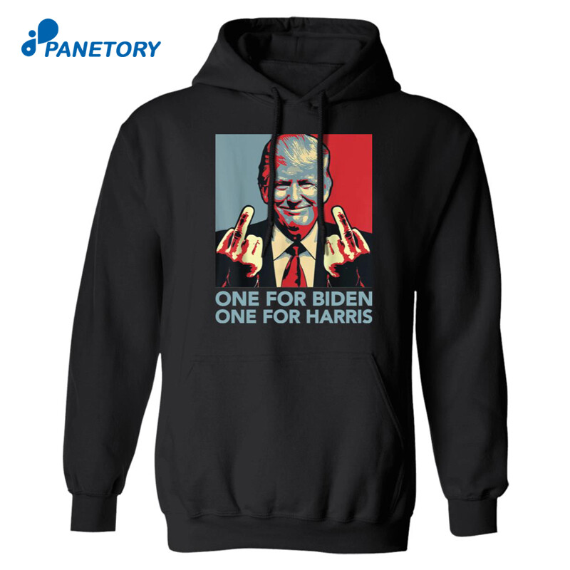 Trump Middle Finger One For Biden One For Harris Anti Biden Shirt Panetory – Graphic Design Apparel &Amp; Accessories Online