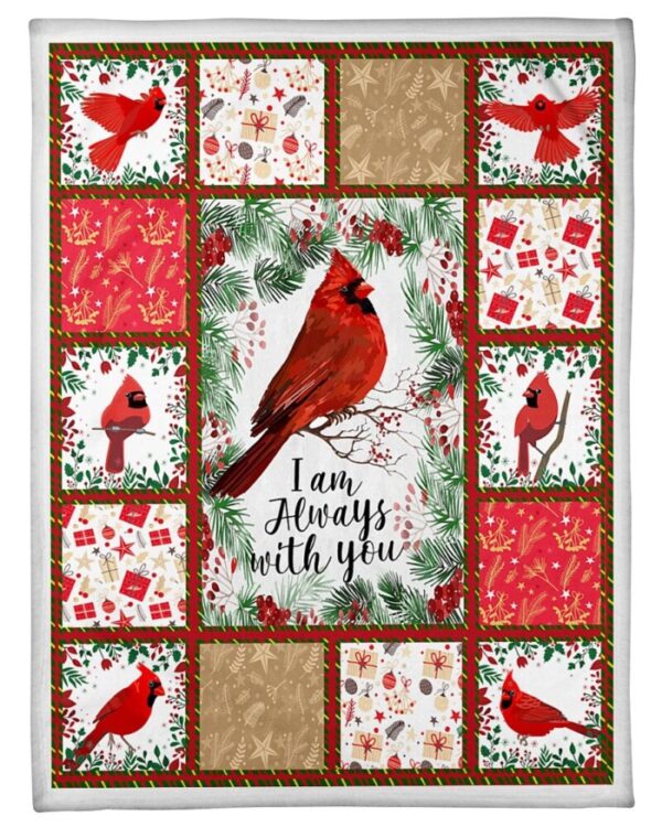 Cardinal Bird I Am Always With You Christmas Blanket