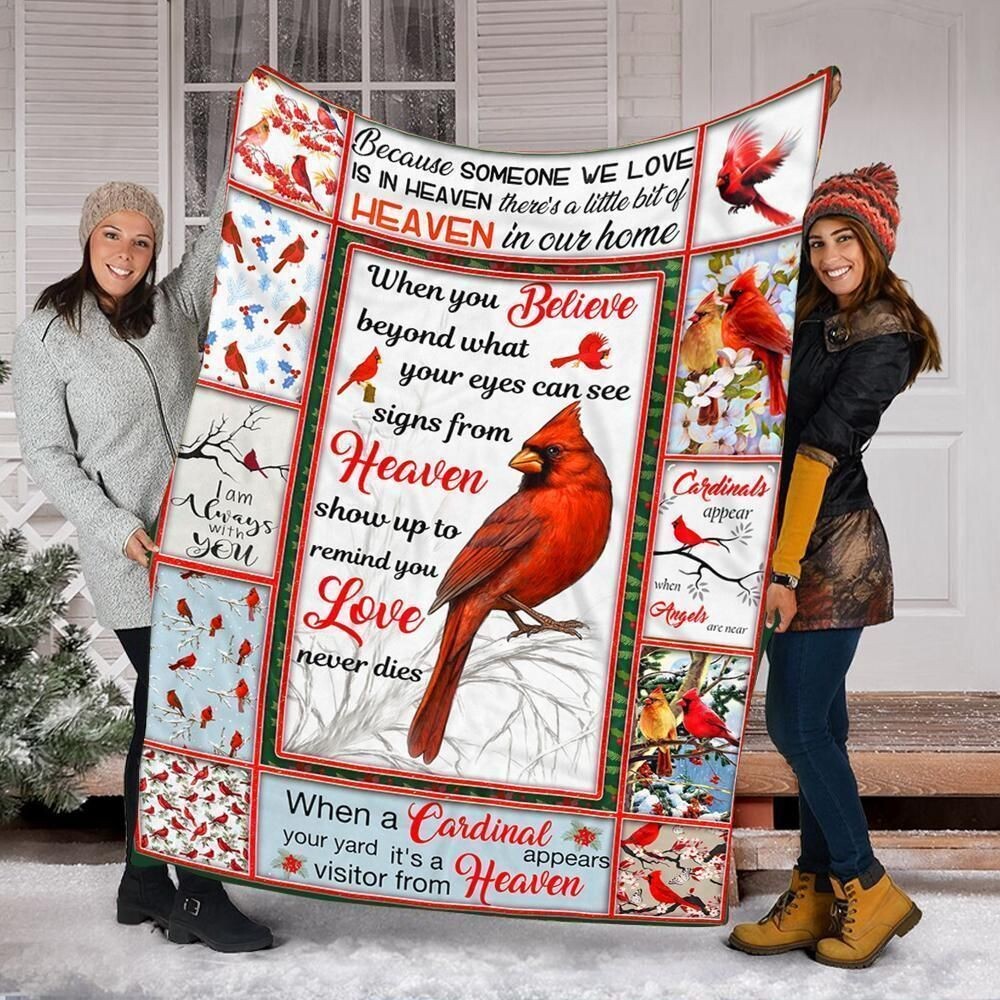 Cardinal Saying Christmas Blanket