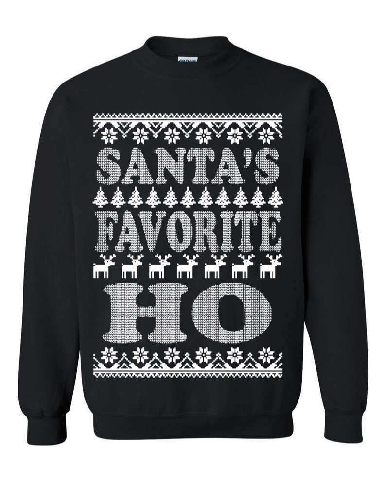 Christmas Sweater Santas Favorite Ho Sweatshirt Panetory – Graphic Design Apparel &Amp; Accessories Online