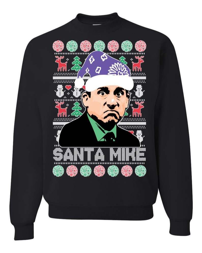 Christmas Sweater The Office Santa Mike Sweatshirt Panetory – Graphic Design Apparel &Amp; Accessories Online