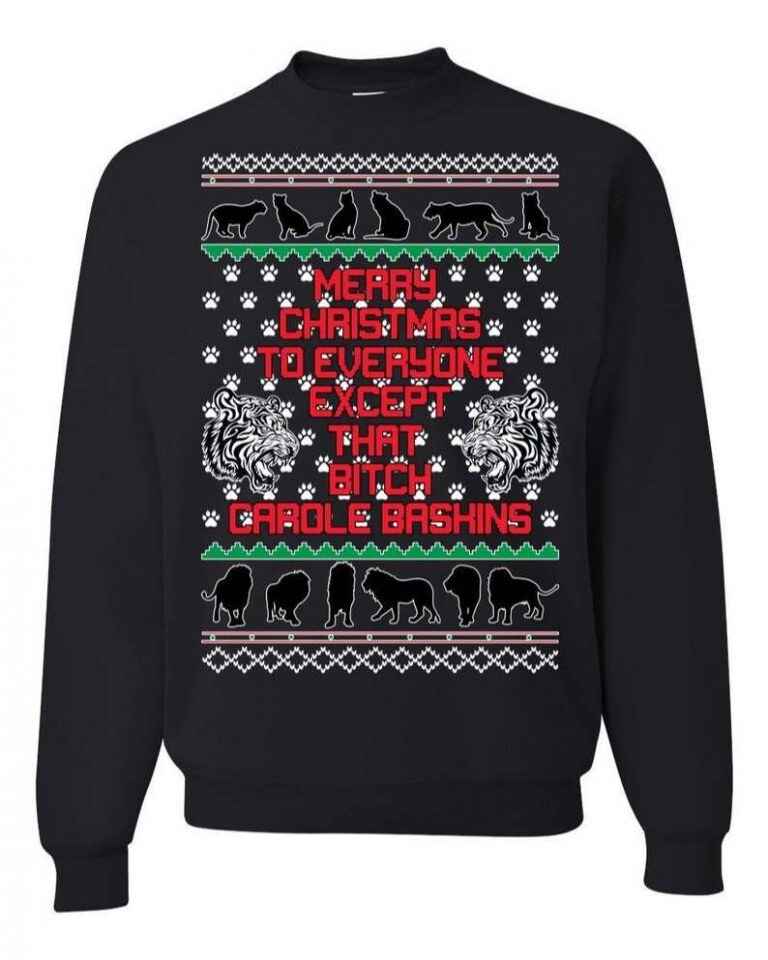 Christmas Sweater Tiger King Carole Baskins Sweatshirt Panetory – Graphic Design Apparel &Amp; Accessories Online