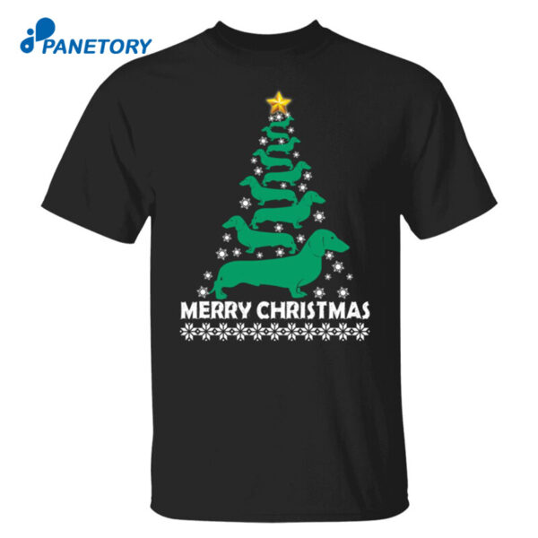 Dachshund Merry Chrsitmas Tree Shirt