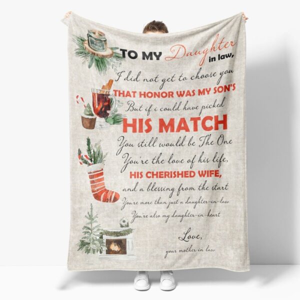 For Daughter In Law Youre The Love Of My Sons Life His Cherished fleece blanket
