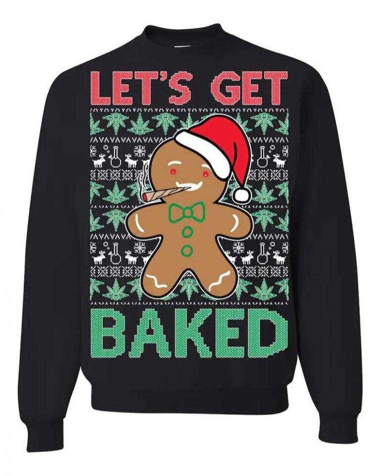 Gingerbread Man Let?s Get Baked Ugly Christmas Sweater 2024