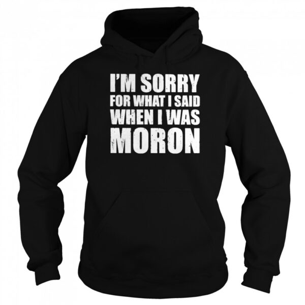 Im Sorry For What I Said When I Was Moron Shirt