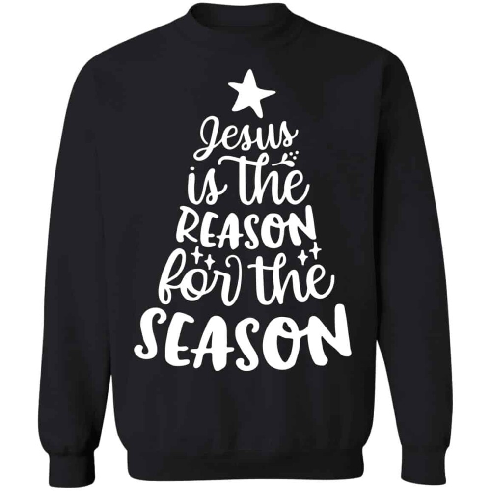 Jesus Is The Reason For The Season Tree Christmas Sweater Panetory – Graphic Design Apparel &Amp; Accessories Online