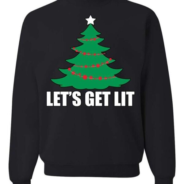 Lets Get Lit Ugly Christmas Sweater