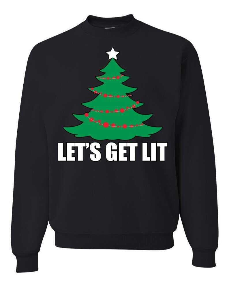 Lets Get Lit Ugly Christmas Sweater