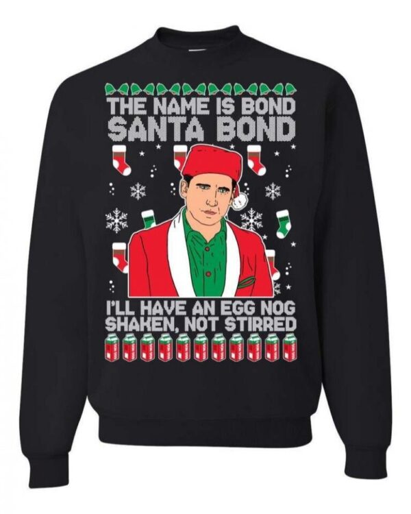Michael Scott Santa Bond Ugly Christmas Sweater