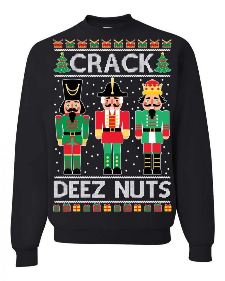 Nutcracker Crack Deez Nuts Ugly Christmas Sweater