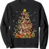 Pitbull Christmas Lights Funny Xmas Tree Dog Lover Sweatshirt