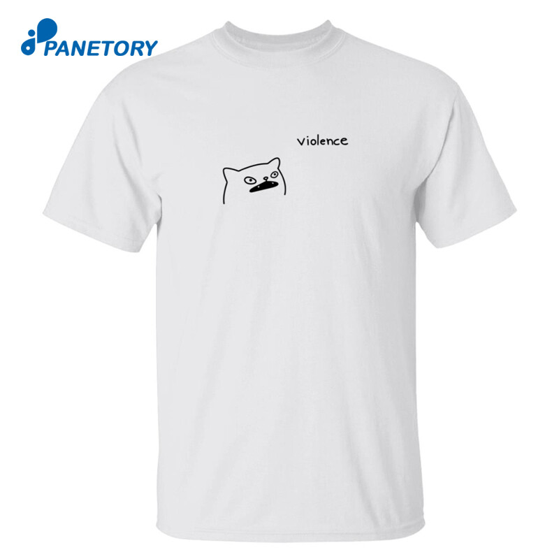 Portlandsbatman Poorlycatdraw Violence Cat Shirt