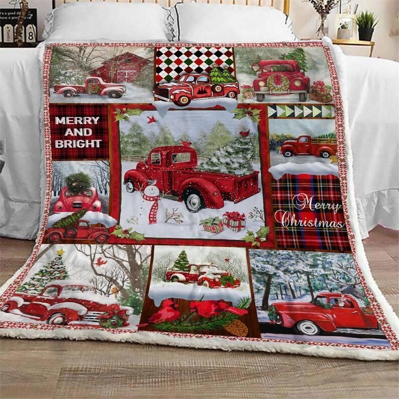 Red Truck Christmas Blanket
