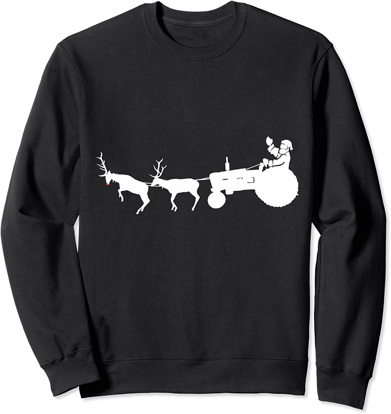 Santa'S Sleigh Christmas Tractor Farmer Sweatshirt